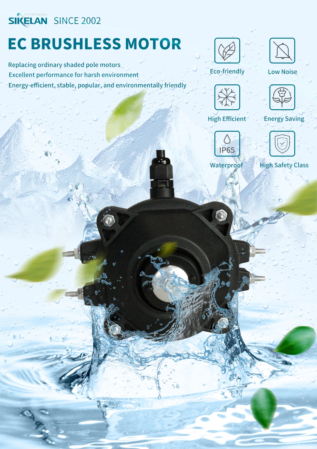 Low Energy Consumption Efficiency Refrigeration Cooling Ec Brushless Motor