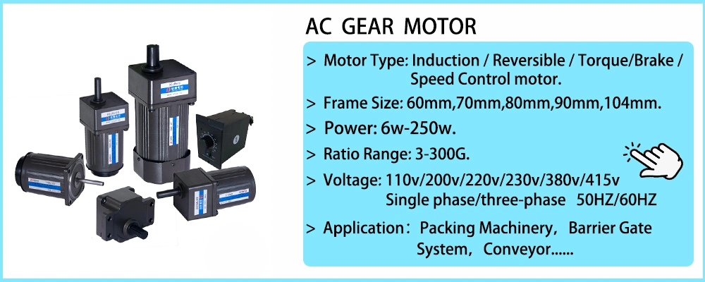 Jt Motor Singel-Phase 3-Phase AC Electric Gear Motor Different Output